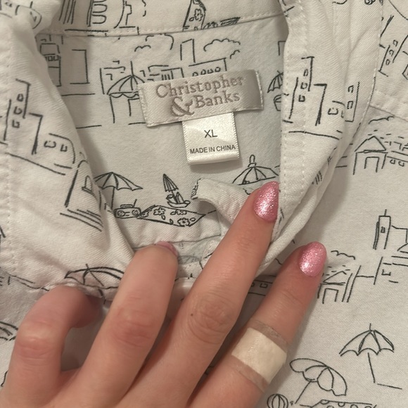 Christopher & Banks white button up - Picture 3 of 3